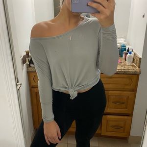 long sleeve backless shirt